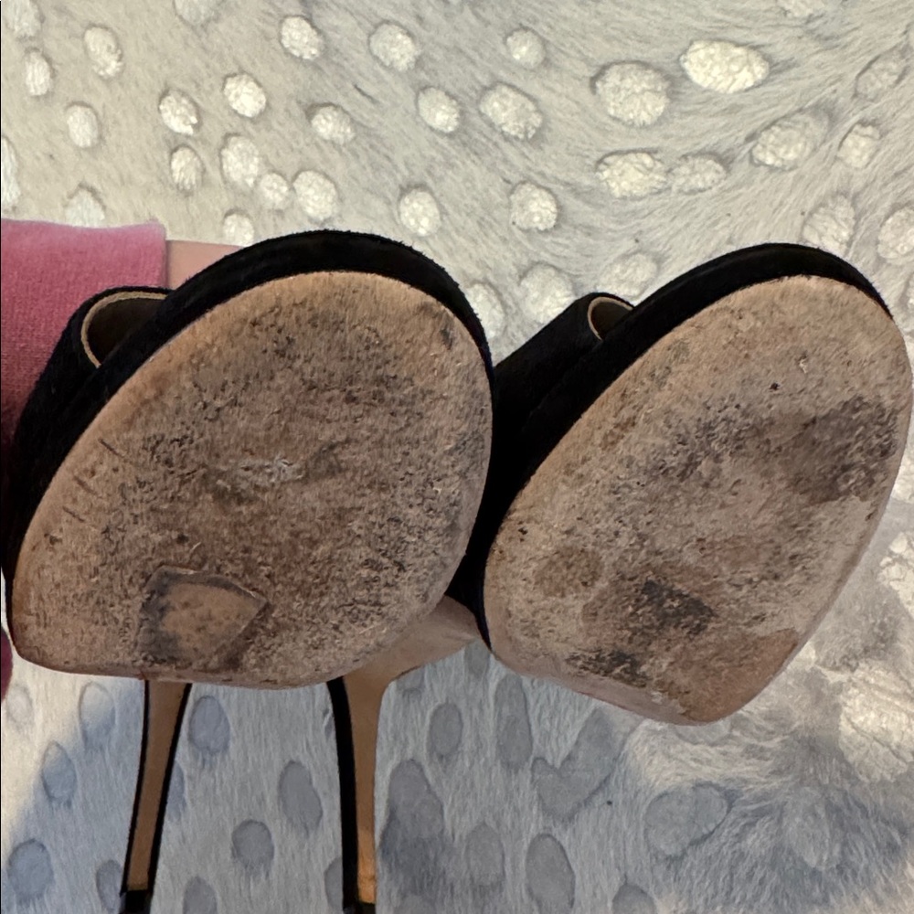 Jimmy Choo Black Alana Cut Out Suede Heels - Picture 6 of 7